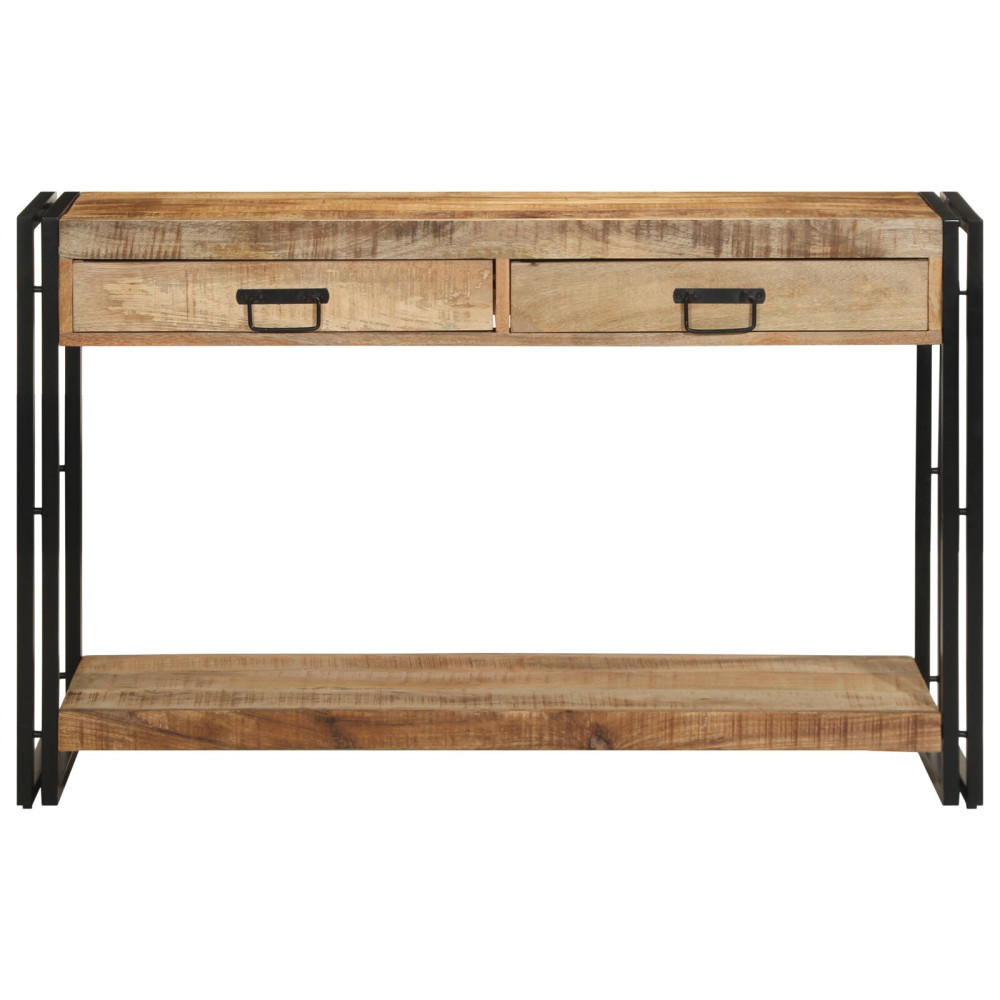 Produktbild för Konsolbord med låda Brun 120 x 33 x 75 cm Massivt mangoträ
