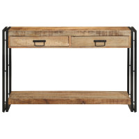 Produktbild för Konsolbord med låda Brun 120 x 33 x 75 cm Massivt mangoträ