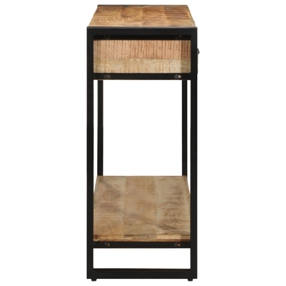 Produktbild för Konsolbord med låda Brun 120 x 33 x 75 cm Massivt mangoträ