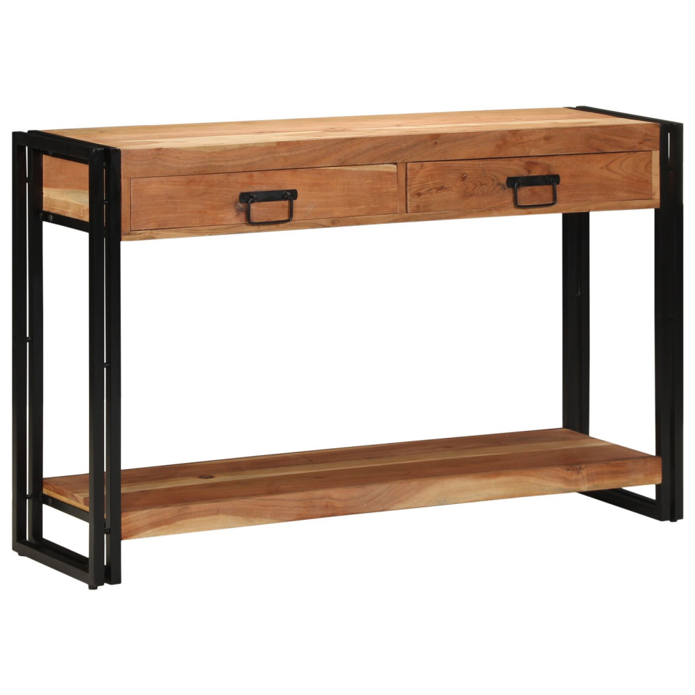 Produktbild för Konsolbord med låda Brun 120 x 33 x 75 cm Massivt Akaciaträ