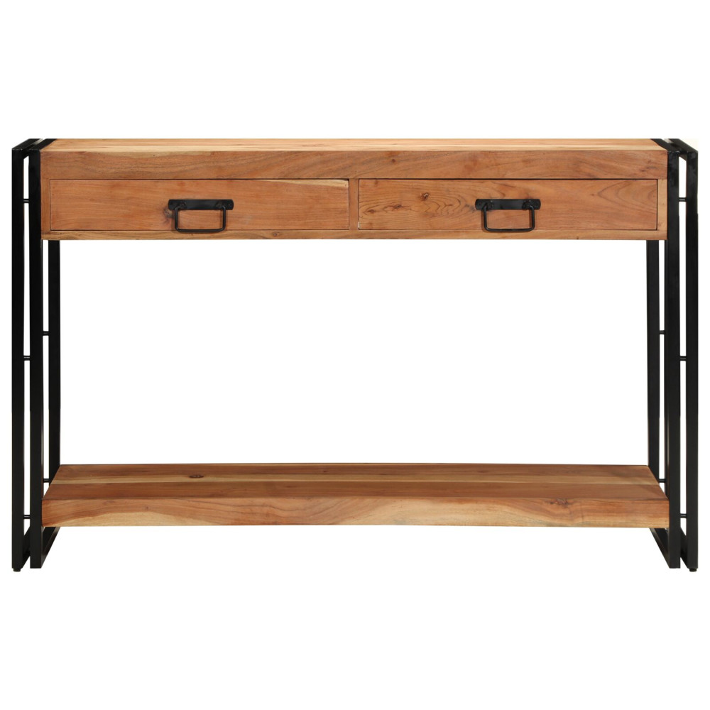 Produktbild för Konsolbord med låda Brun 120 x 33 x 75 cm Massivt Akaciaträ