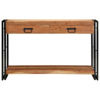 Produktbild för Konsolbord med låda Brun 120 x 33 x 75 cm Massivt Akaciaträ