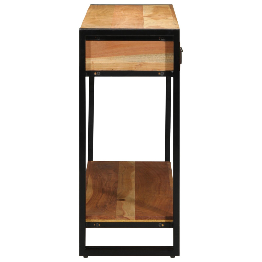 Produktbild för Konsolbord med låda Brun 120 x 33 x 75 cm Massivt Akaciaträ