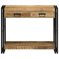 Produktbild för Konsolbord med låda Brun 90 x 33 x 75 cm Massivt mangoträ