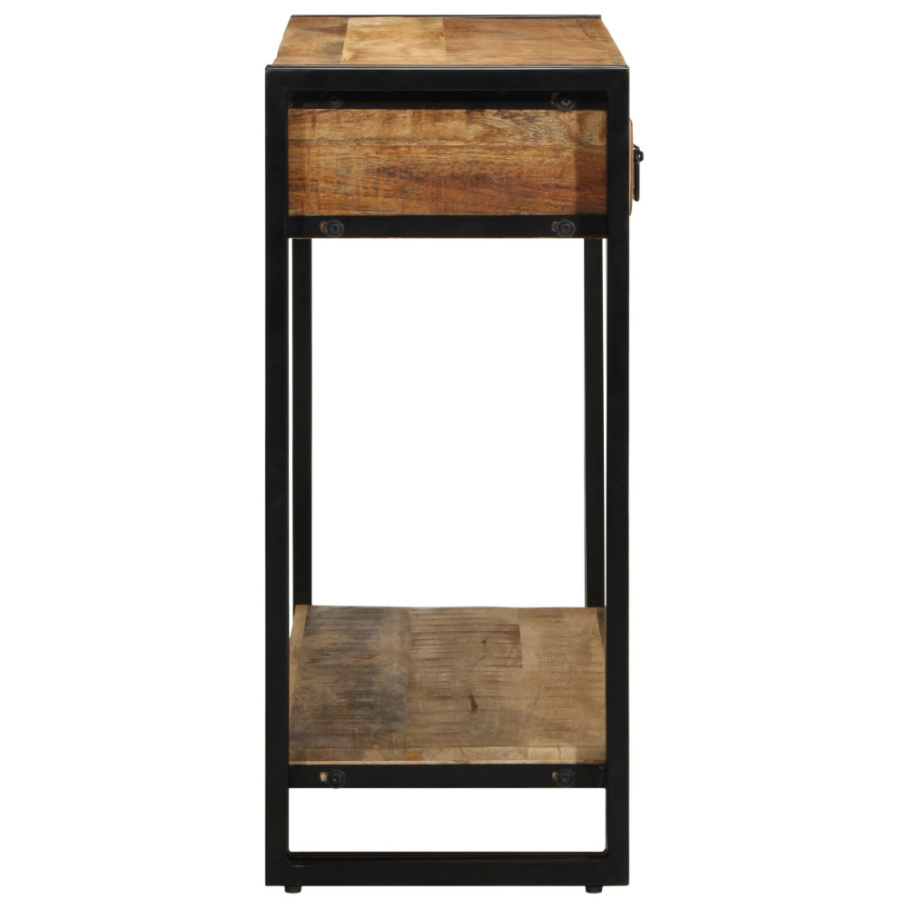 Produktbild för Konsolbord med låda Brun 90 x 33 x 75 cm Massivt mangoträ