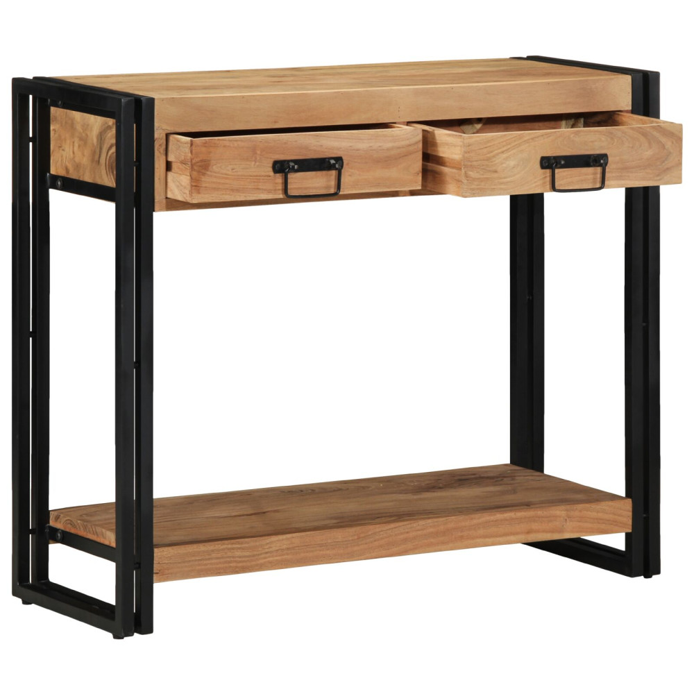 Produktbild för Konsolbord med låda Brun 90 x 33 x 75 cm Massivt Akaciaträ