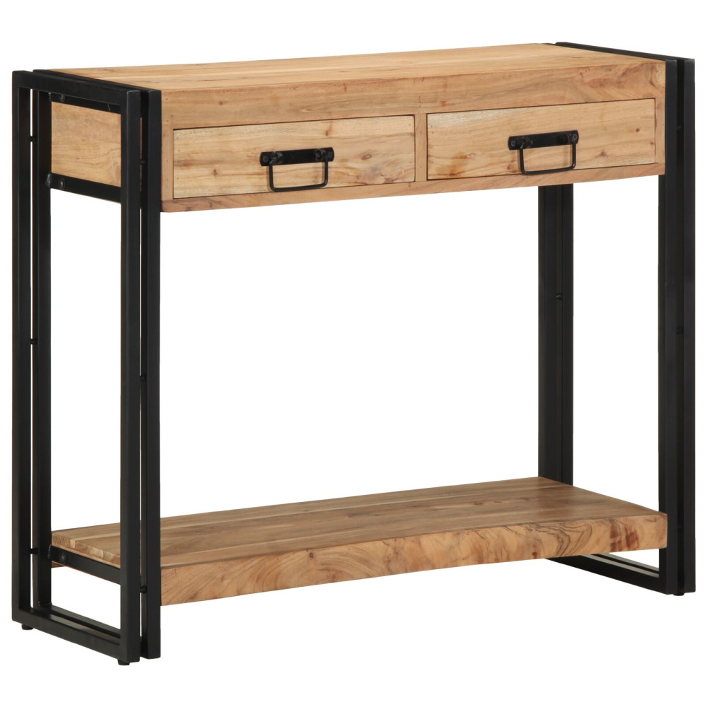 Produktbild för Konsolbord med låda Brun 90 x 33 x 75 cm Massivt Akaciaträ
