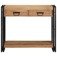 Produktbild för Konsolbord med låda Brun 90 x 33 x 75 cm Massivt Akaciaträ
