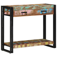 Produktbild för Konsolbord Flerfärgsdesign 90 x 33 x 75 cm Solid återvunnen trä