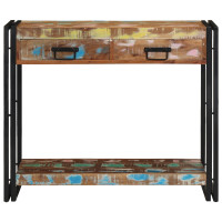 Produktbild för Konsolbord Flerfärgsdesign 90 x 33 x 75 cm Solid återvunnen trä