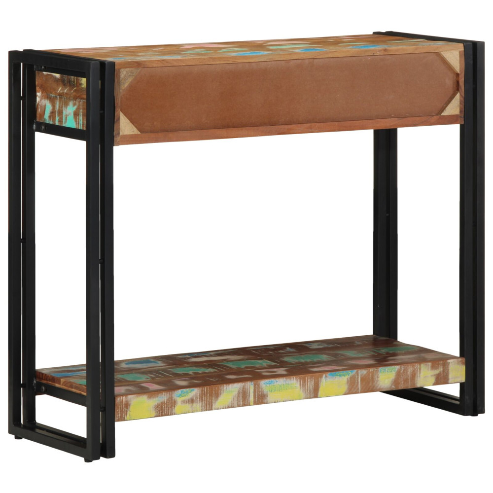 Produktbild för Konsolbord Flerfärgsdesign 90 x 33 x 75 cm Solid återvunnen trä