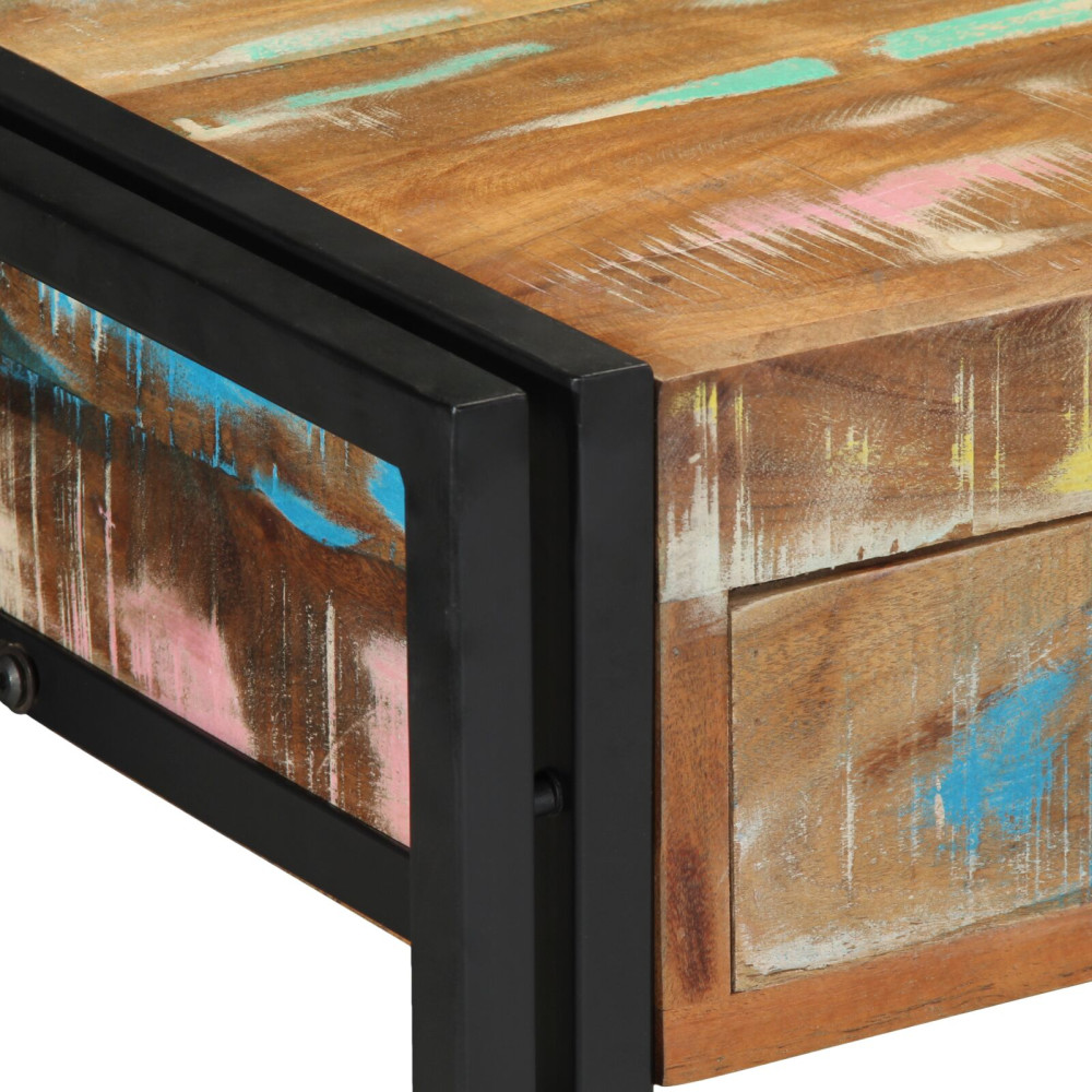 Produktbild för Konsolbord Flerfärgsdesign 90 x 33 x 75 cm Solid återvunnen trä