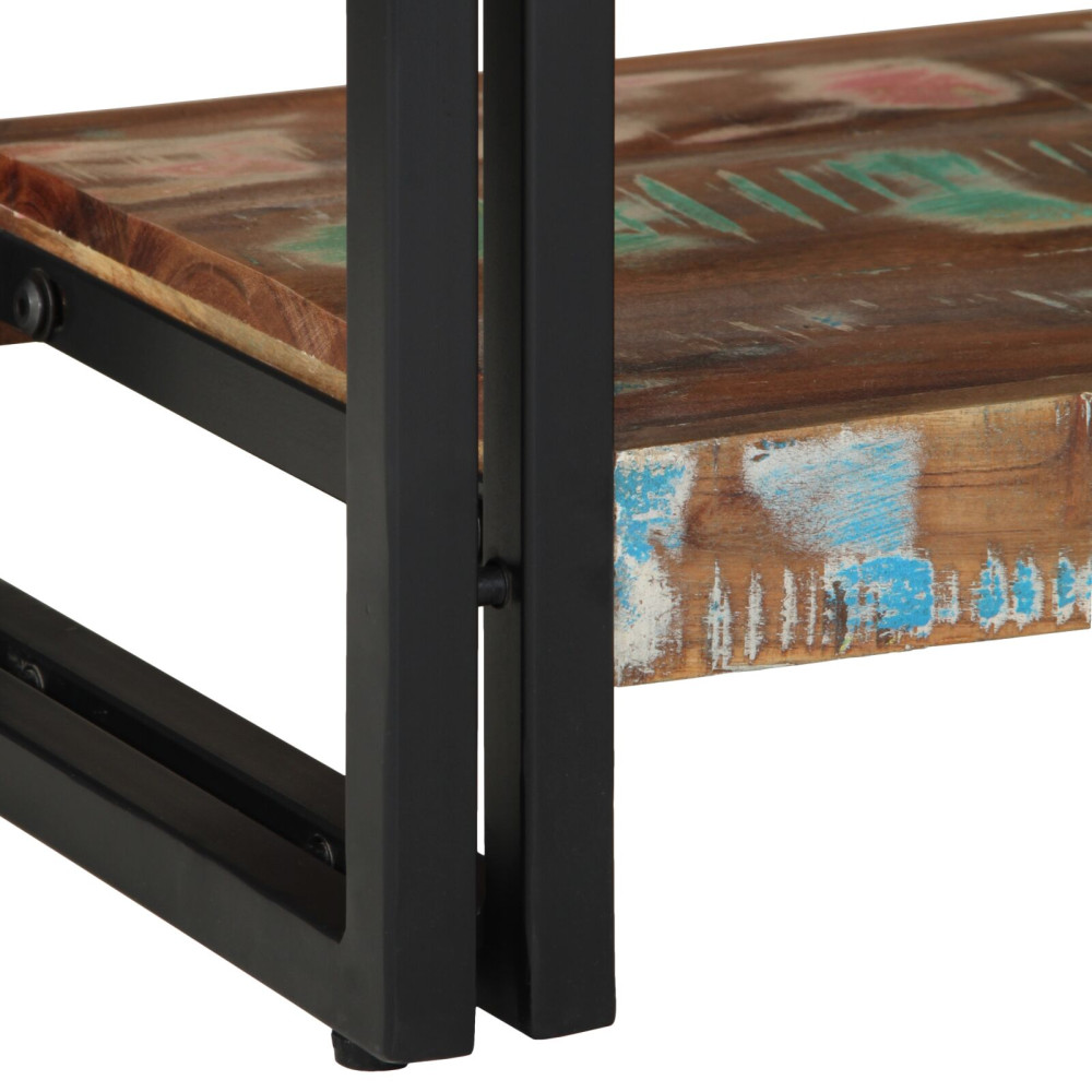 Produktbild för Konsolbord Flerfärgsdesign 90 x 33 x 75 cm Solid återvunnen trä