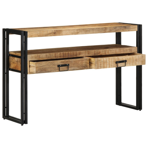 vidaXL Konsolbord med låda Brun 120 x 33 x 75 cm Massivt mangoträ
