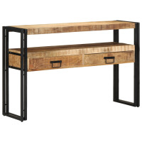 Produktbild för Konsolbord med låda Brun 120 x 33 x 75 cm Massivt mangoträ