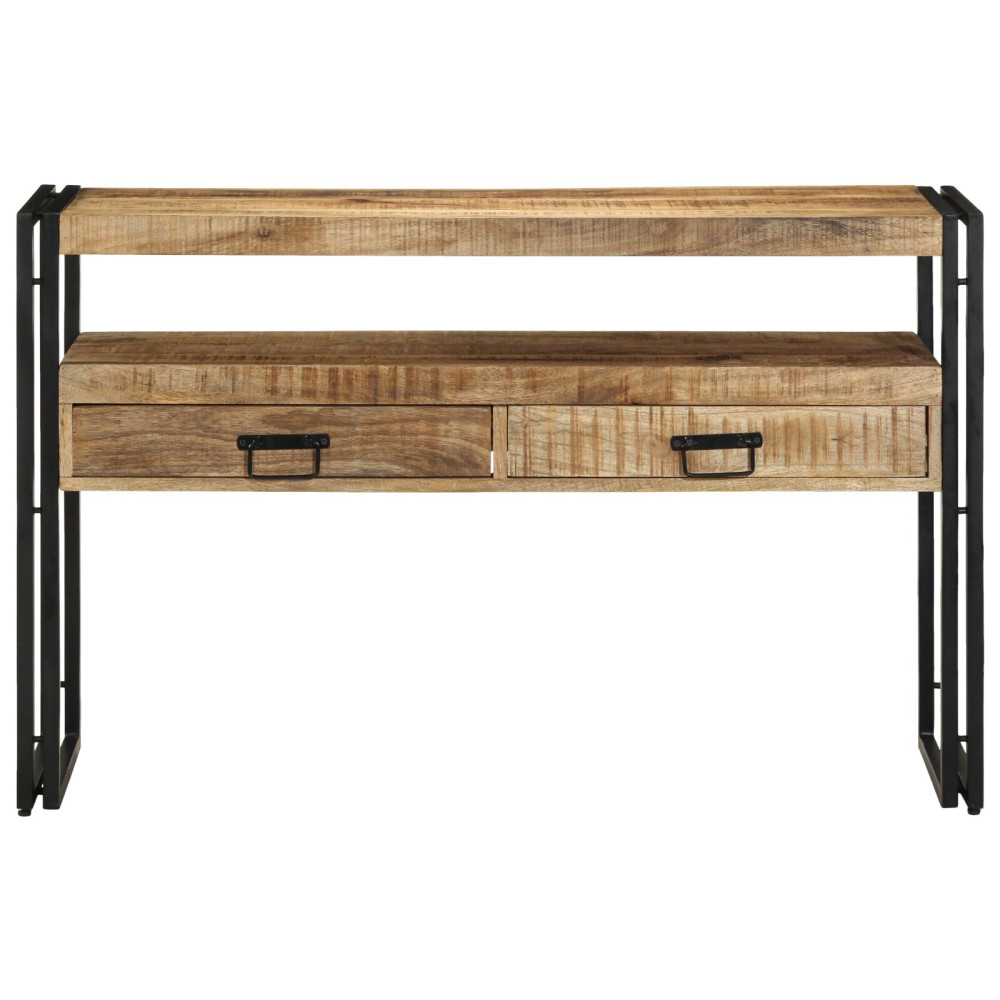 Produktbild för Konsolbord med låda Brun 120 x 33 x 75 cm Massivt mangoträ