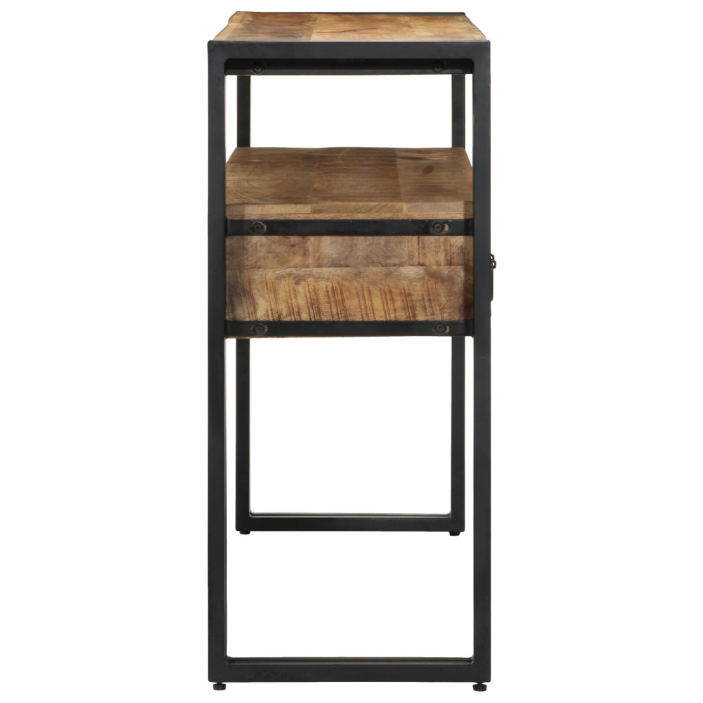 Produktbild för Konsolbord med låda Brun 120 x 33 x 75 cm Massivt mangoträ