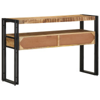 Produktbild för Konsolbord med låda Brun 120 x 33 x 75 cm Massivt mangoträ