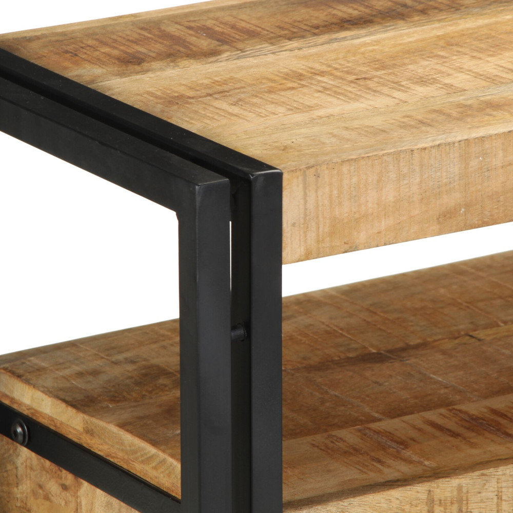 Produktbild för Konsolbord med låda Brun 120 x 33 x 75 cm Massivt mangoträ