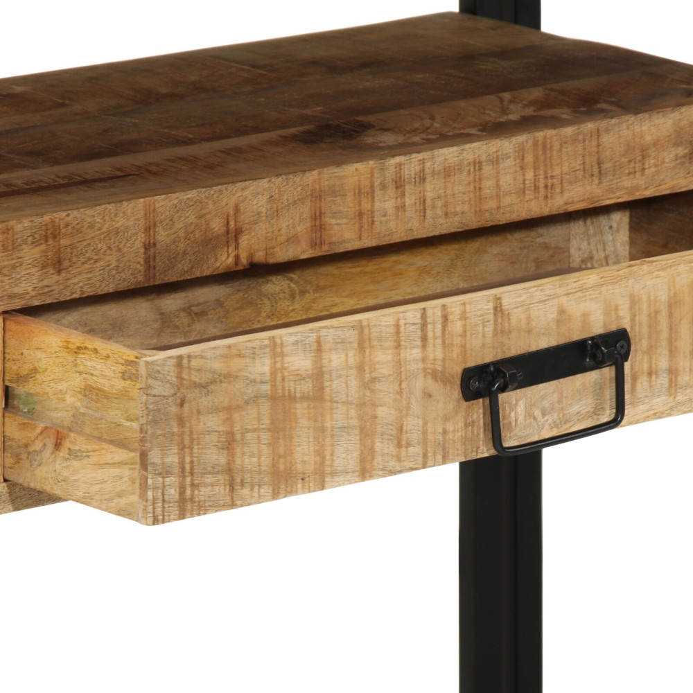 Produktbild för Konsolbord med låda Brun 120 x 33 x 75 cm Massivt mangoträ