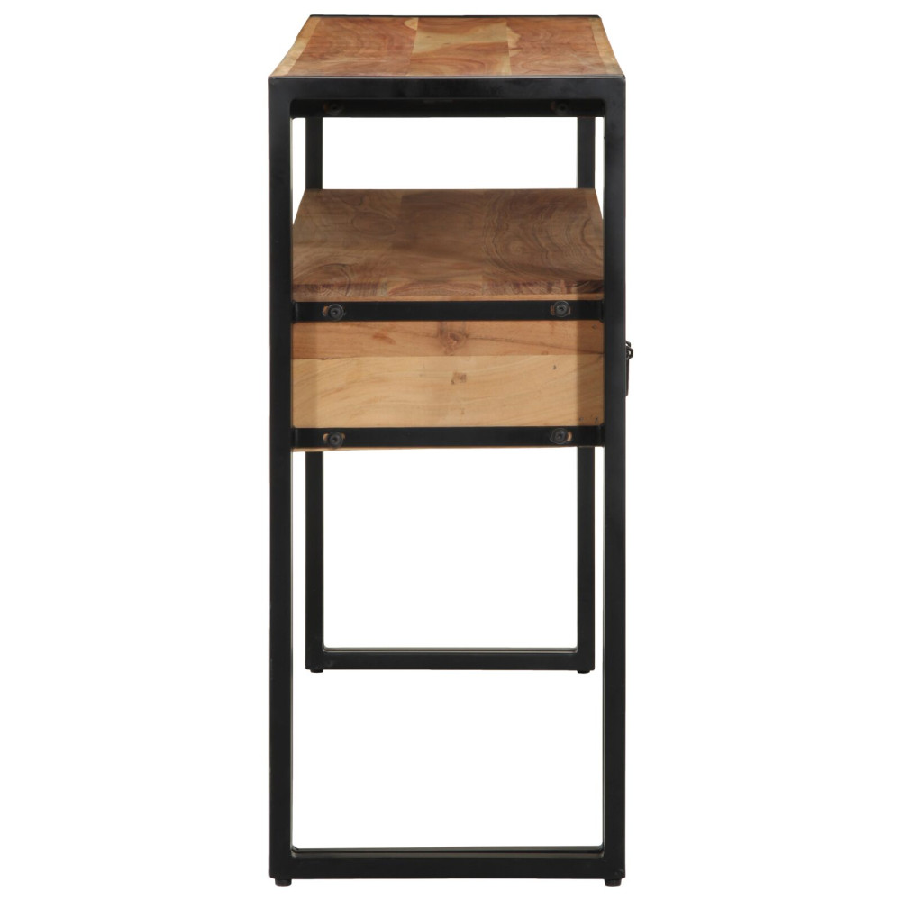 Produktbild för Konsolbord med låda Brun 120 x 33 x 75 cm Massivt Akaciaträ