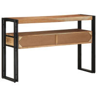 Produktbild för Konsolbord med låda Brun 120 x 33 x 75 cm Massivt Akaciaträ
