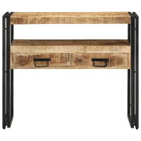 Produktbild för Konsolbord med låda Brun 90 x 33 x 75 cm Massivt mangoträ