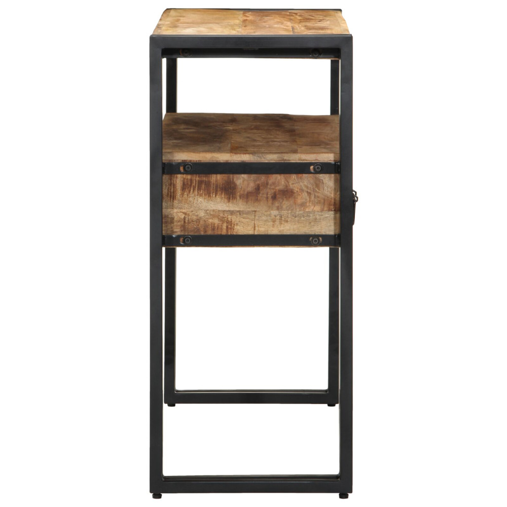 Produktbild för Konsolbord med låda Brun 90 x 33 x 75 cm Massivt mangoträ