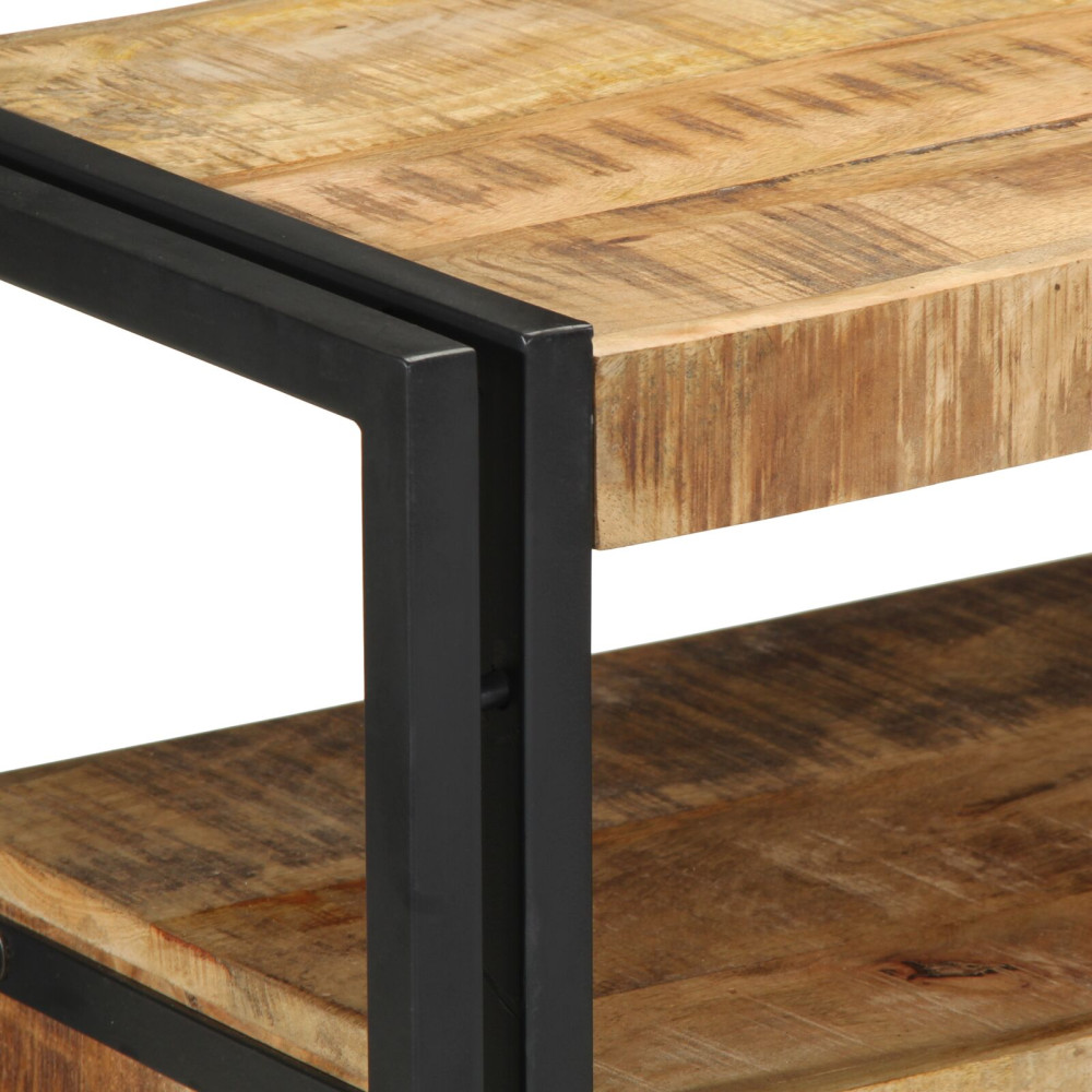 Produktbild för Konsolbord med låda Brun 90 x 33 x 75 cm Massivt mangoträ