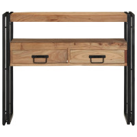 Produktbild för Konsolbord med låda Brun 90 x 33 x 75 cm Massivt Akaciaträ