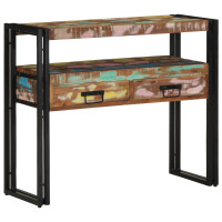 Produktbild för Konsolbord Flerfärgsdesign 90 x 33 x 75 cm Solid återvunnen trä
