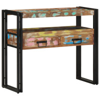 Produktbild för Konsolbord Flerfärgsdesign 90 x 33 x 75 cm Solid återvunnen trä