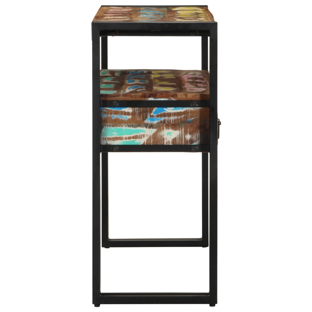 Produktbild för Konsolbord Flerfärgsdesign 90 x 33 x 75 cm Solid återvunnen trä