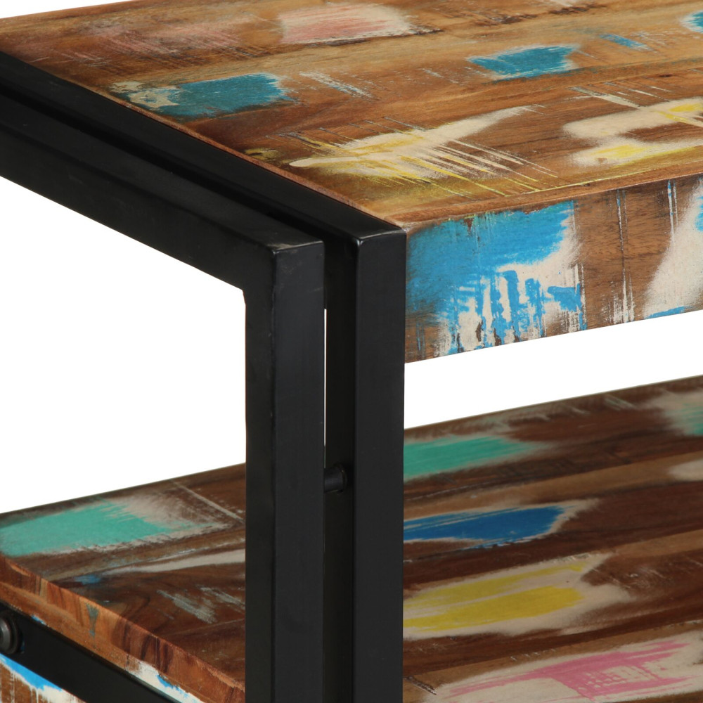 Produktbild för Konsolbord Flerfärgsdesign 90 x 33 x 75 cm Solid återvunnen trä