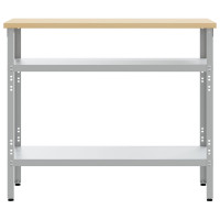 Produktbild för Arbetsbord med hylla Grå 100 x 55 x 85 cm Pulverlackerat stål