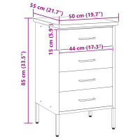 Produktbild för Arbetsbänk Röd och Grå 50 x 55 x 85 cm Konstruerat trä och stål
