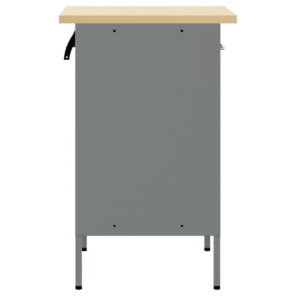 Produktbild för Arbetsbänk med låda med lagring Svart och Grå 50 x 55 x 85 cm