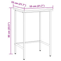 Produktbild för Hörnbord Grå 55 x 55 x 85 cm Stål och Ingenjörad Trä