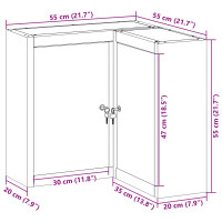 Produktbild för Verktygsskåp med hylla med lås Svart och Grå 55 x 55 x 55 cm