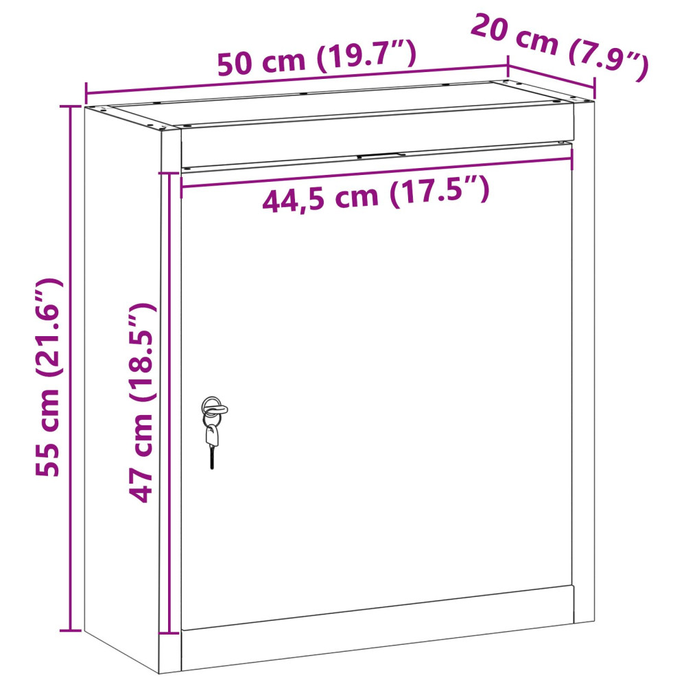 Produktbild för Verktygsskåp med hylla med lagring Röd och Grå 50 x 20 x 55 cm
