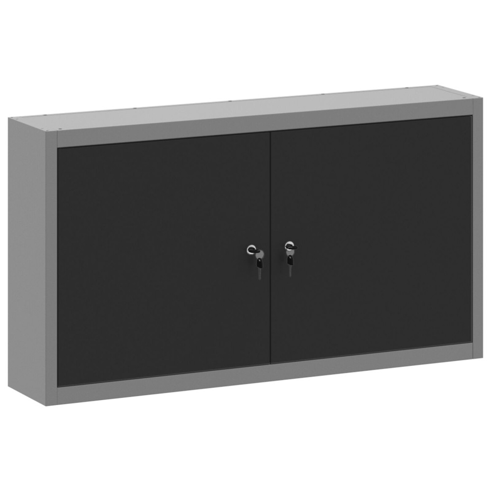 Produktbild för Verktygsskåp med hylla med lås Svart och Grå 100 x 20 x 55 cm