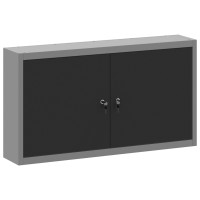 Produktbild för Verktygsskåp med hylla med lås Svart och Grå 100 x 20 x 55 cm