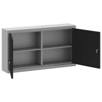 Produktbild för Verktygsskåp med hylla med lås Svart och Grå 100 x 20 x 55 cm