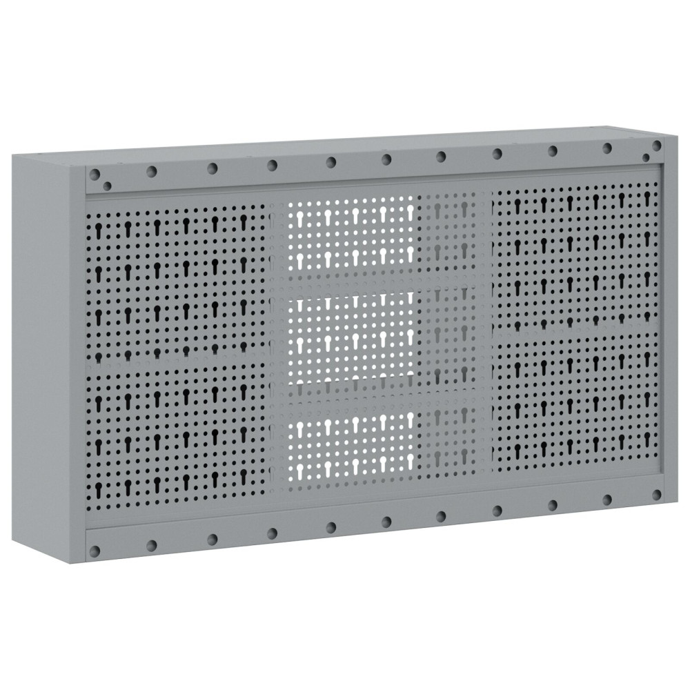 Produktbild för Verktygsskåp med hylla med lås Svart och Grå 100 x 20 x 55 cm