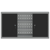 Produktbild för Verktygsskåp med hylla med lås Svart och Grå 100 x 20 x 55 cm