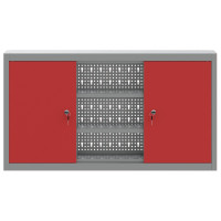Produktbild för Verktygsskåp med hylla med lagring Röd och Grå 100 x 20 x 55 cm