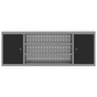 Produktbild för Verktygsskåp med hylla med lås Svart och Grå 150 x 20 x 55 cm