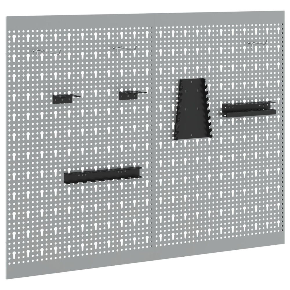 Produktbild för Verktygsväggpanel 2 pcs Grå 100 x 1 x 80 cm