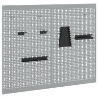 Produktbild för Verktygsväggpanel 2 pcs Grå 100 x 1 x 80 cm