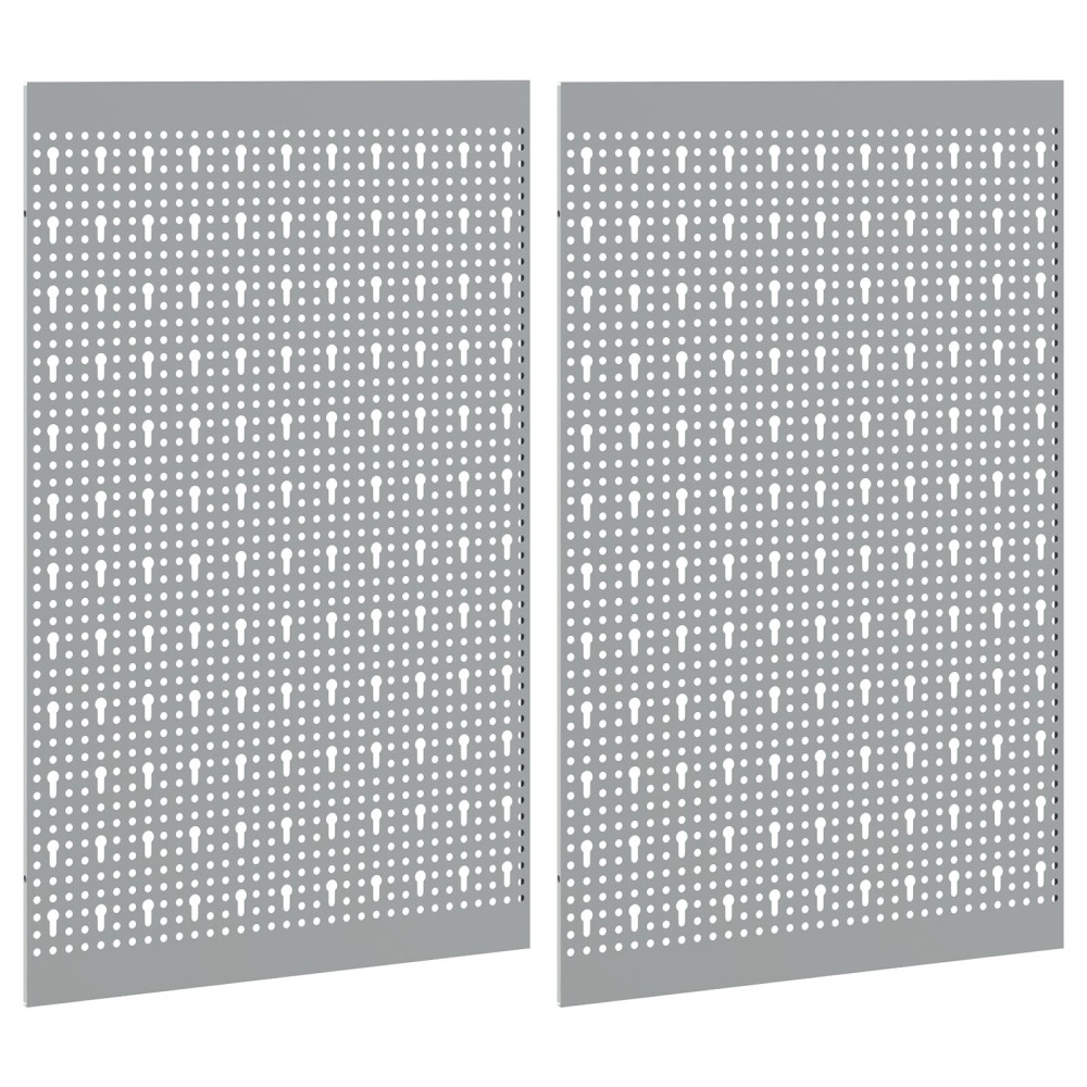 Produktbild för Verktygsväggpanel 2 pcs Grå 100 x 1 x 80 cm